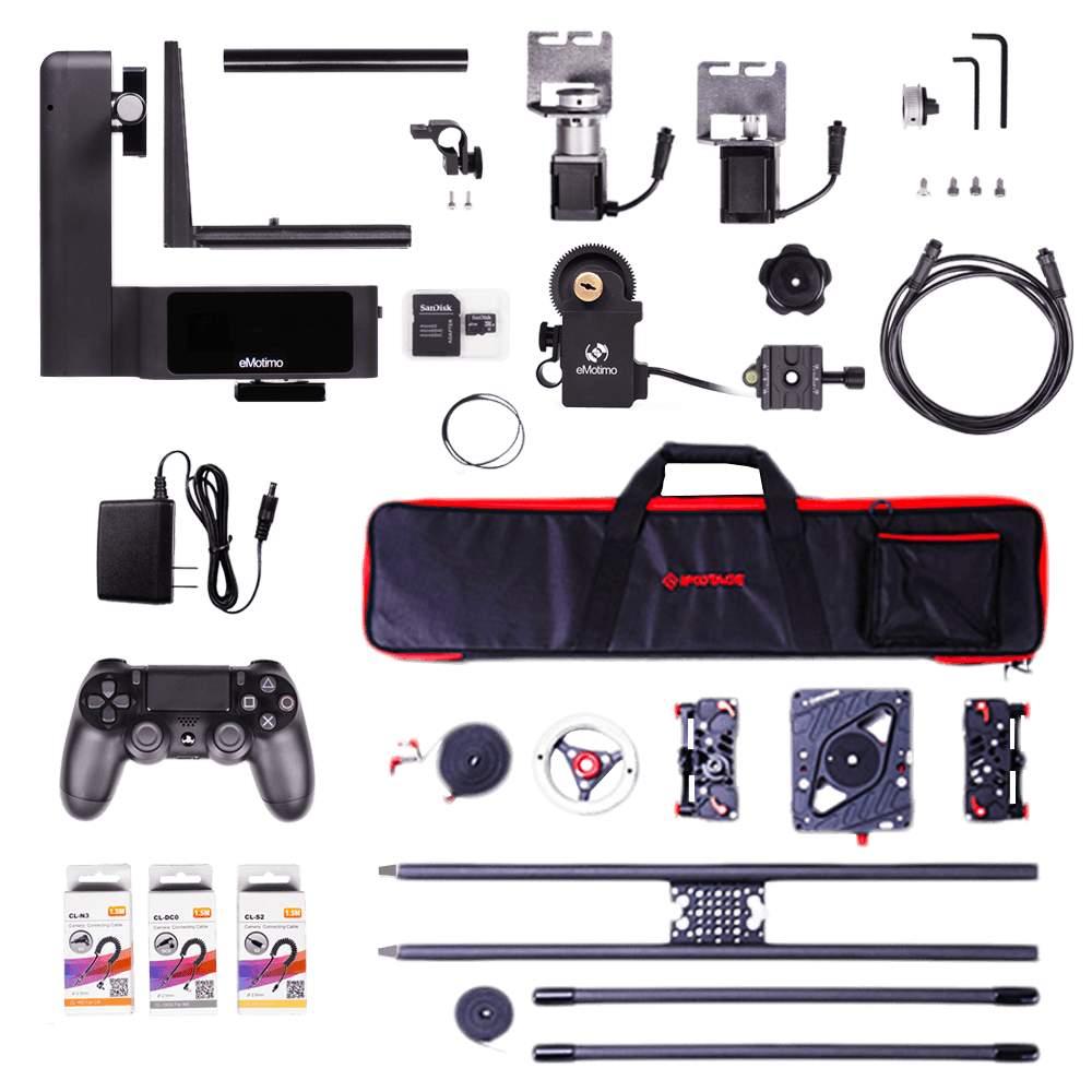 eMotimo Spectrum ST4 Run and Gun Bundle overview of all items included in Direct Drive + 14:1 bundle