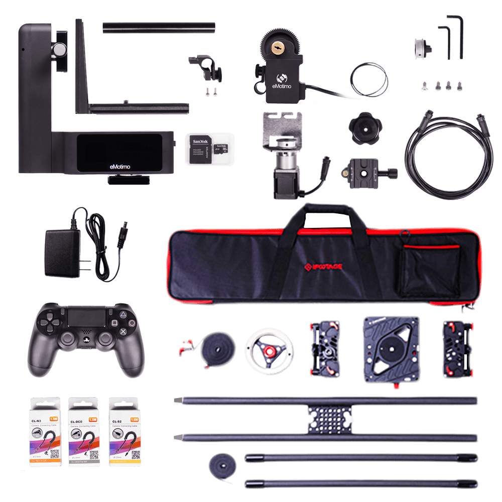 eMotimo Spectrum ST4 Run and Gun Bundle overview of all items included in 14:1 bundle