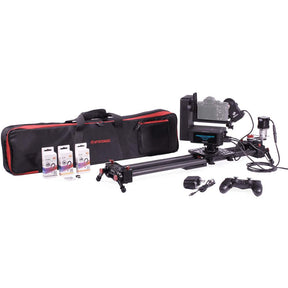 eMotimo Spectrum ST4 with heavy duty L bracket and Focus motor on iFootage Shark Slider with case and shutter cables