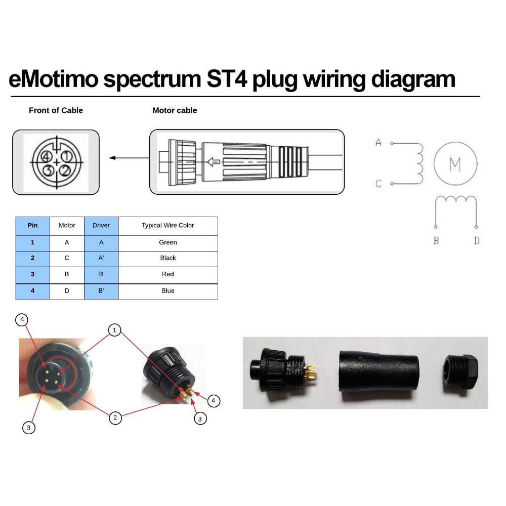 Spectrum ST4 DIY Motor Port Connector Set - Diagram